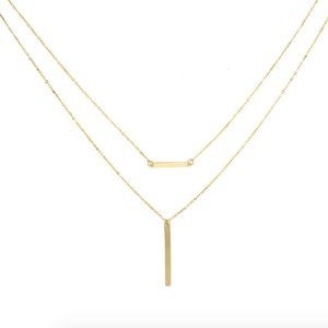 NEW NORDSTROM REVOLVE Gold Bar Multi Strand Layering Choker Necklace Jewelry